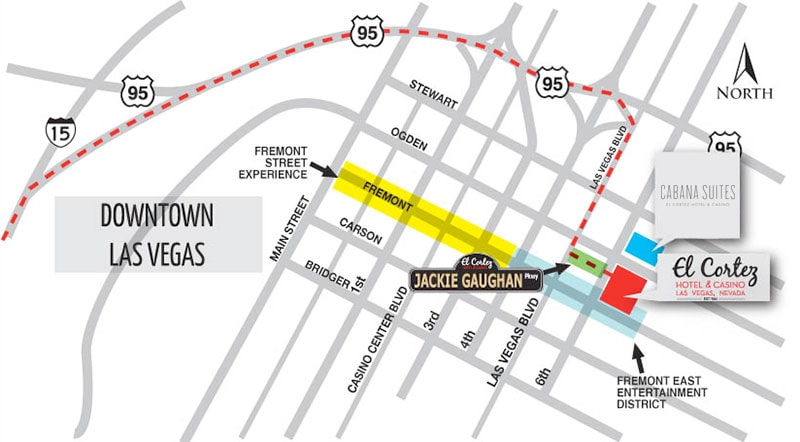 Downtown Las Vegas map showing location of El Cortez