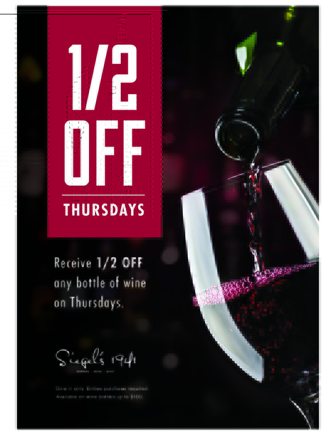 1/2 Off Bottles of Wine